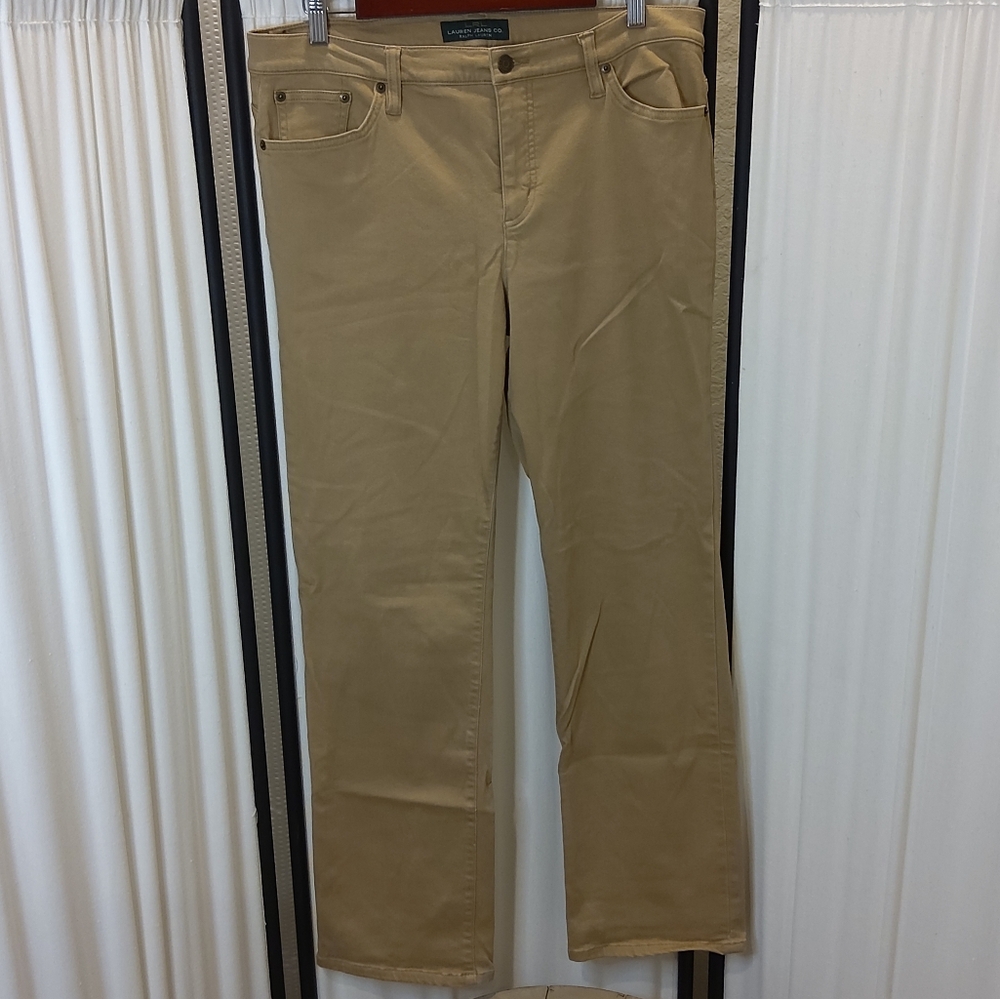 Lauren Ralph Lauren‎ Jeans, Classic Straight, Tan, Sz 14